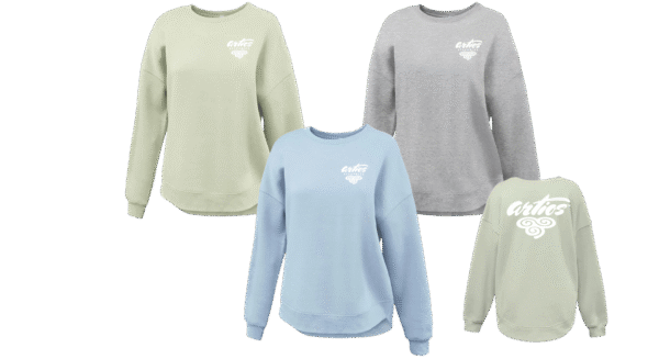 Pennant Adult Ladies Curved Bottom Drop Shoulder Crew - Image 2