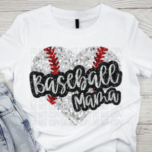 Baseball Heart/Softball/Basketball/Football Shirt Heart with Faux Sequins