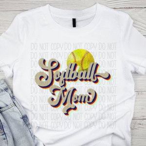 Softball Mom Vintage Design T Shirt